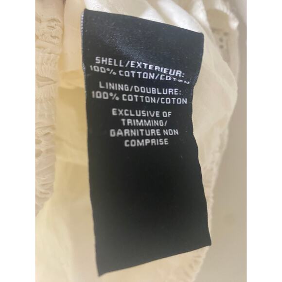 NWT 7 FOR ALL MANKIND TOP EYELET LACE CROCHET RUFFLE CROP COTTAGECORE COQUETTE - Picture 4 of 9